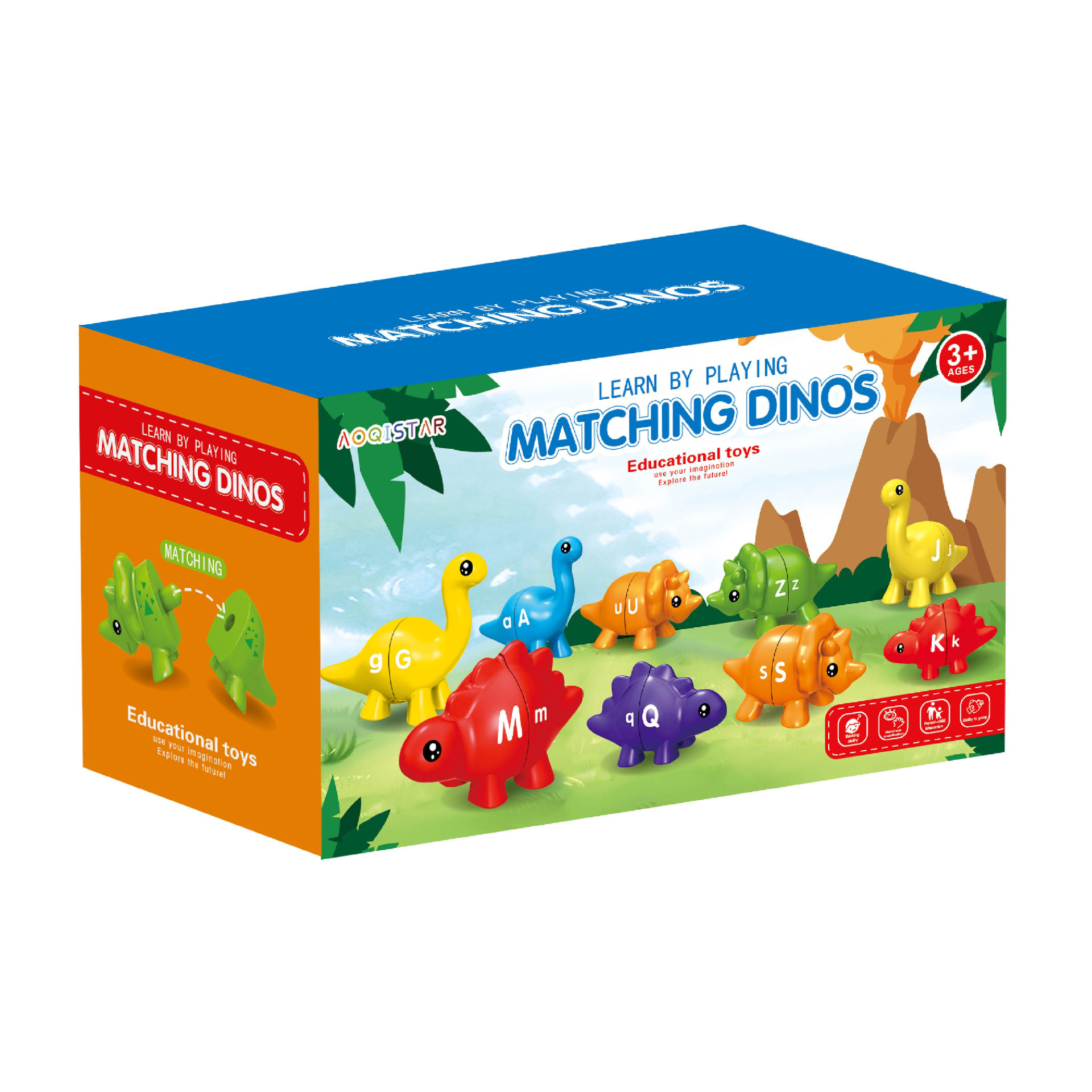 Cross-border direct selling children's early education dinosaur letter matching toy number counting pattern matching enlightenment cognitive teaching aids