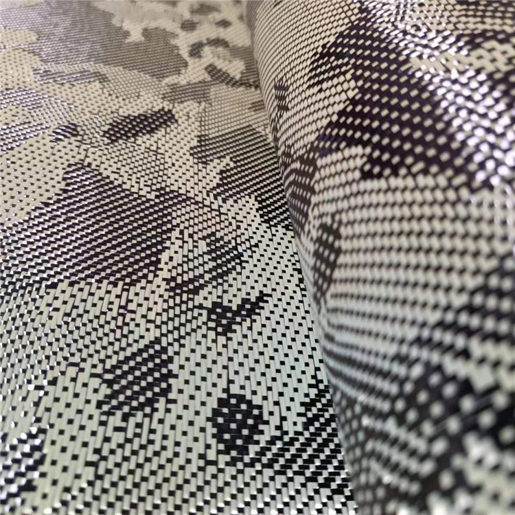 Factory Direct Sales 3K Twill Jacquard Carbon Fiber Camouflage Cloth Helmet Car Hood Mixed Carbon Fiber Cloth Wholesale