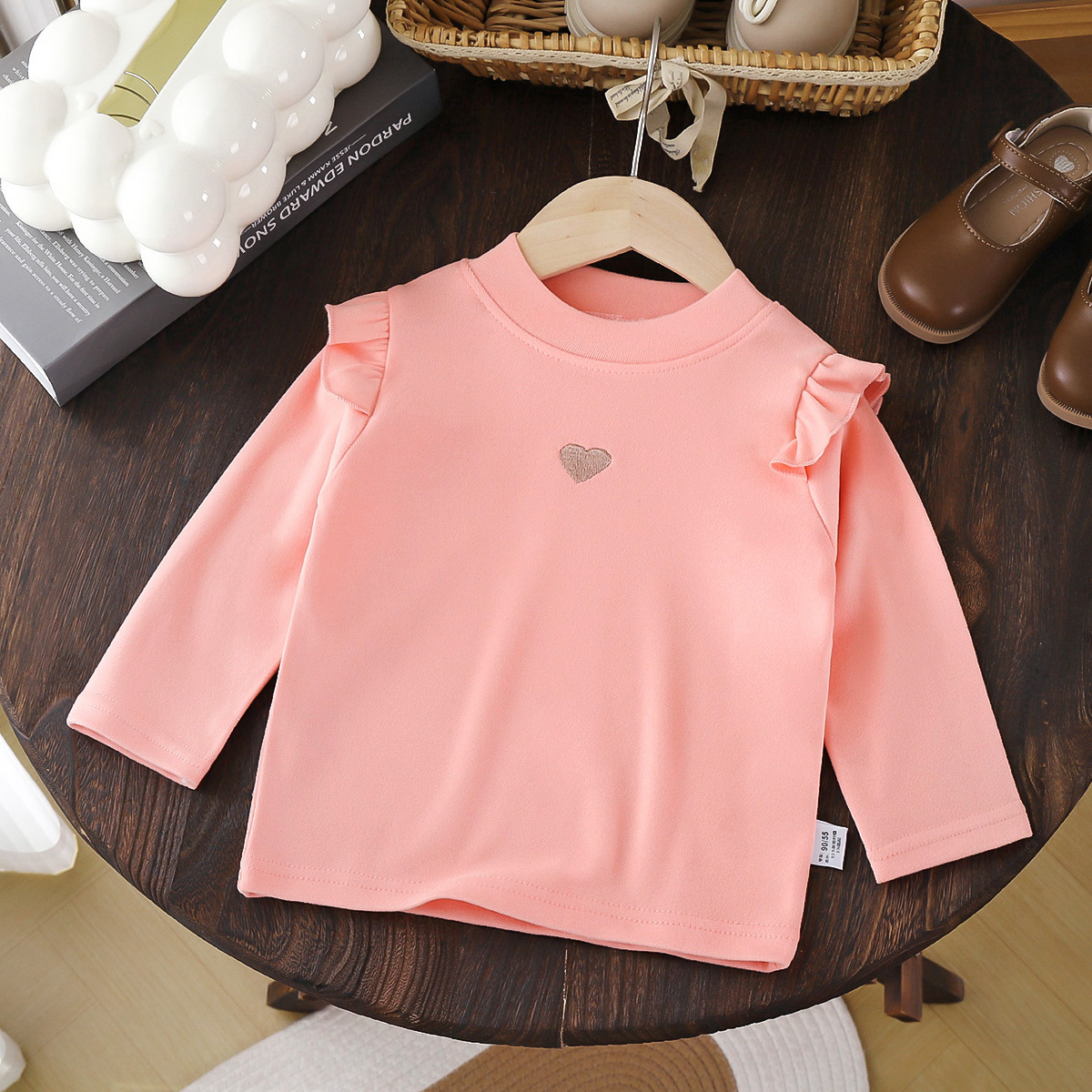 Children's long sleeve T-shirt autumn and winter new Korean girls base shirt warm German velvet baby coat children's clothing wholesale