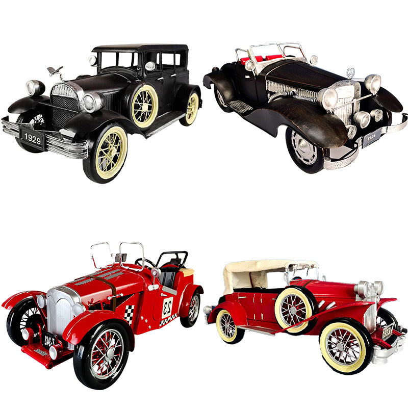 Кованая железная винтажная классическая машина, настольное украшение, креативные автомобильные аксессуары, ностальгические изделия ручной работы