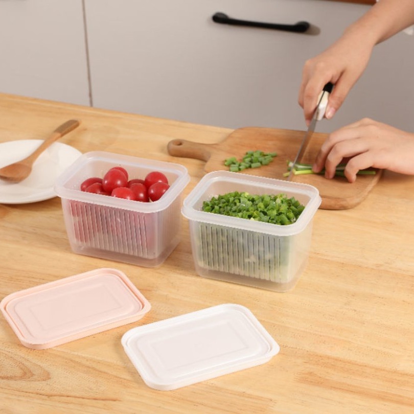 Household Kitchen Food Grade Frozen Fruit Scallion, Ginger and Garlic Storage Box Sealed Box Refrigerator Fresh-keeping Storage Box Fresh-keeping Box