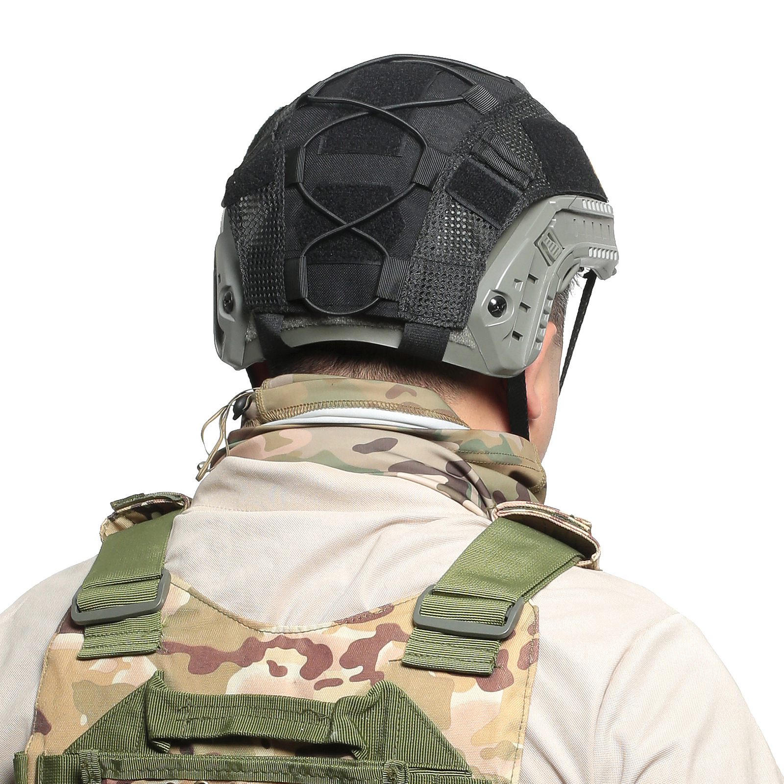 Outdoor Tactical Helmet Protective Cover Fast Helmet Cloth Camouflage Helmet Cover Real Person Cs Camouflage Head Tactical Equipment