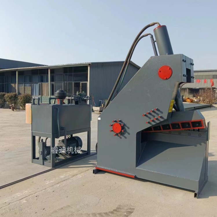 Маленькая гидравлическая машина для резки отходов с головой тигра, резка стальных прутков от старых велосипедов