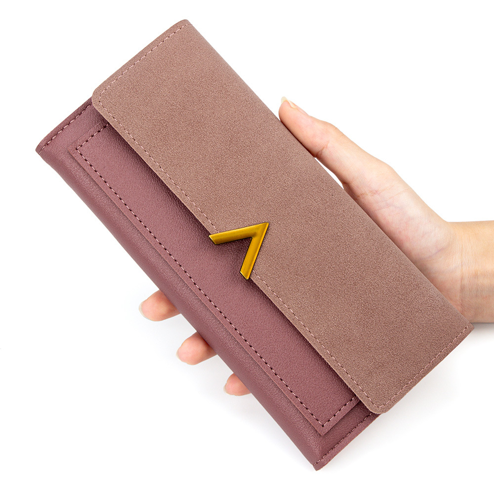 Корейский Стиль Женский Кошелек Длинный Стиль Оптовая Новая Экспортная Клатч Чистый Цвет Простой Зиппер Студенческий Мульти-Карточный Отделение