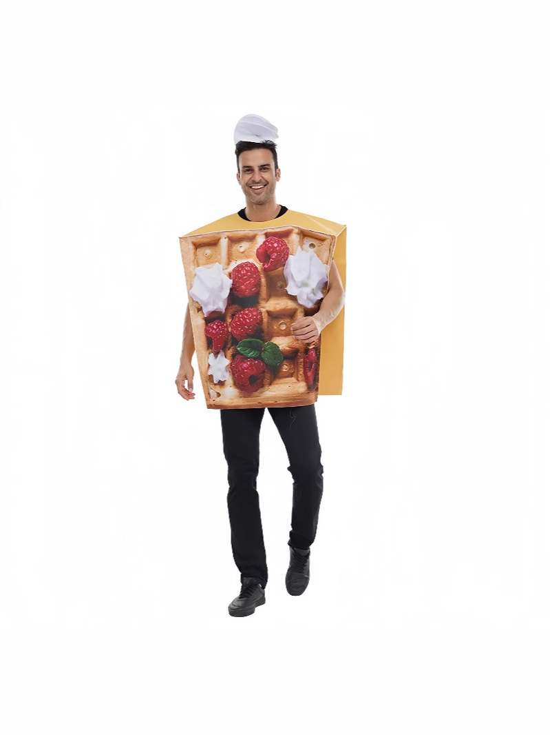 Cross Border Amazon Hot Sale Halloween Adult Cream Waffle Food Party Cosplay Costume COS