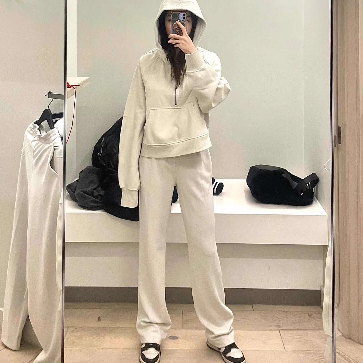 Lulu New Straight Air Pants Women's Long Softstreme Wide Leg Slim Casual Loose High Waist Sports Pants