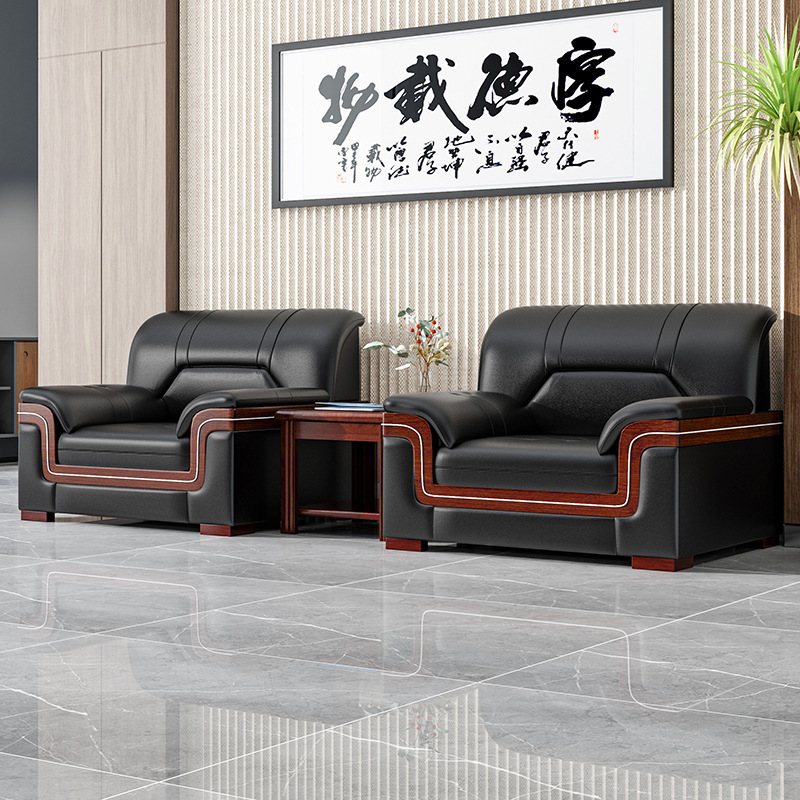 Leather Cushion Oil Wax Leather Ottoman Living Room Leather Sofa