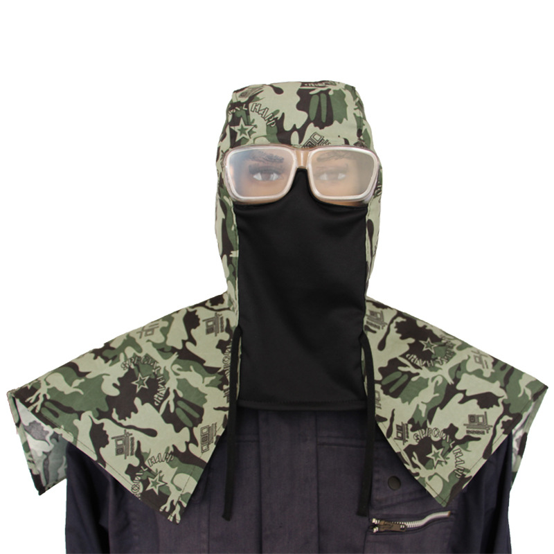Manufacturer Wholesale Dust-Proof Shawl Hat with Glasses, Labor Protection Camouflage Hood, Dust-Proof, Polished and Handling Cowboy Hat