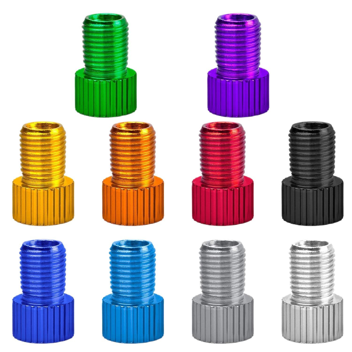 Bicycle Aluminum Alloy French to American Conversion Nozzle Road Bike Fixed Gear French Nozzle to American Nozzle French Copper Adapter Accessories