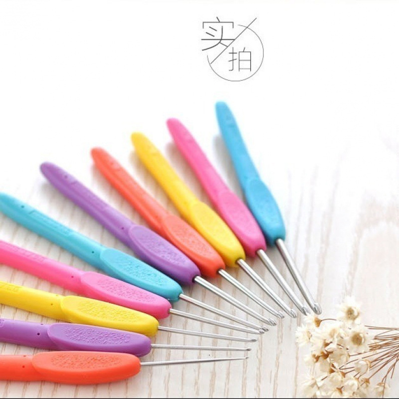 KBQ1 Hook Card Crochet suit Knitting Tool Full Set Soft Handle Hook Card Hook Card Soft Handle Single Head 2.0 Beginner