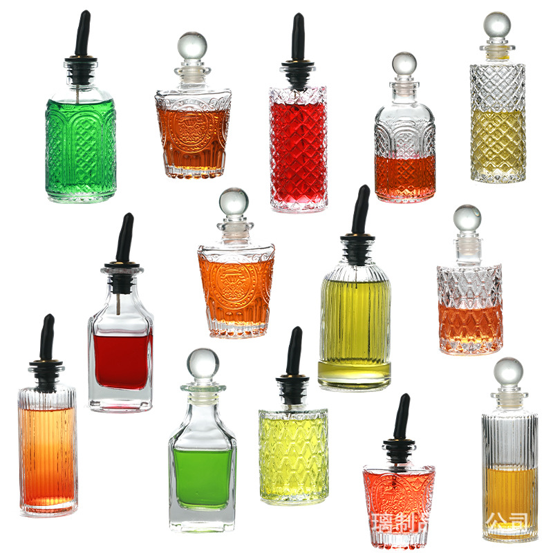 150ml clear glass bottle small size embossed wine bottle red wine olive oil sub-container empty bottle in stock wholesale