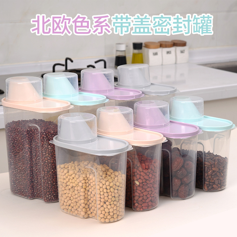 Multi-Grain Jar Kitchen snacks nuts spices grains jar moisture-proof insect-proof food transparent plastic storage box