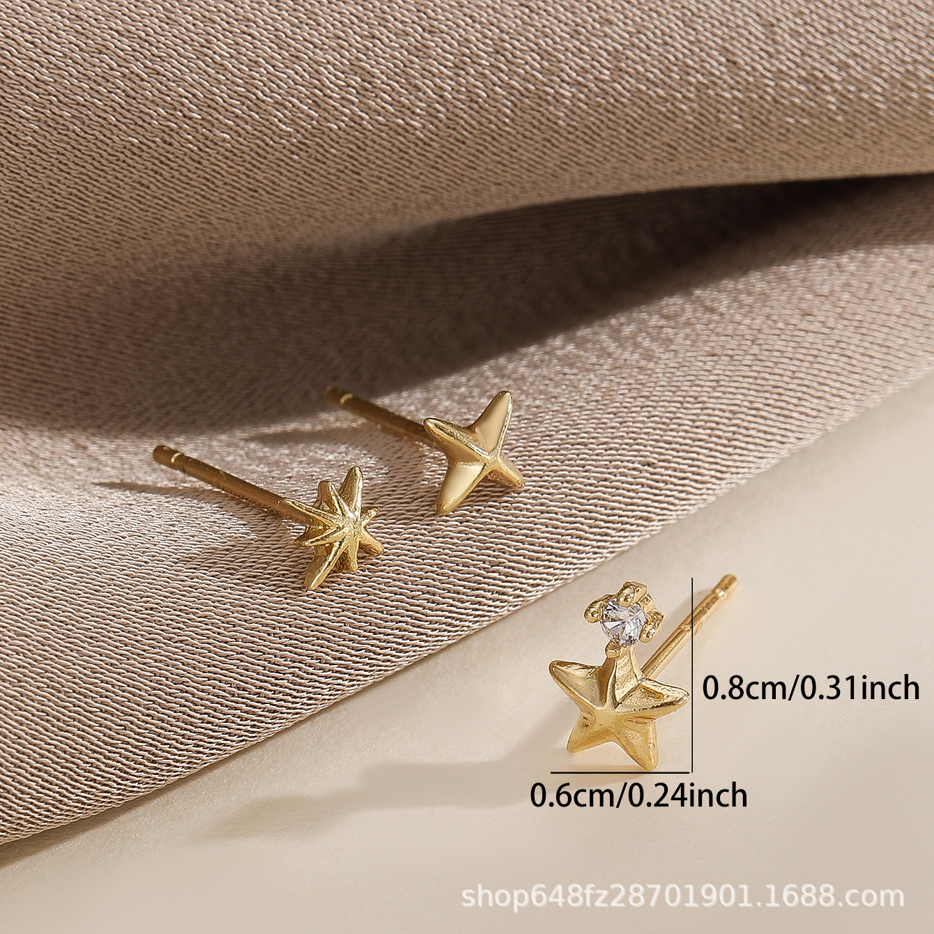 Fashion simple versatile eight mans star pendant earrings suit suitable for women to wear niche high-end earrings
