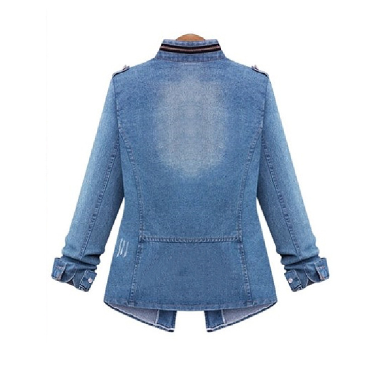 Creative 2025 summer wind temperament women's Denim stand collar slim women's Denim coat manufacturers wholesale women