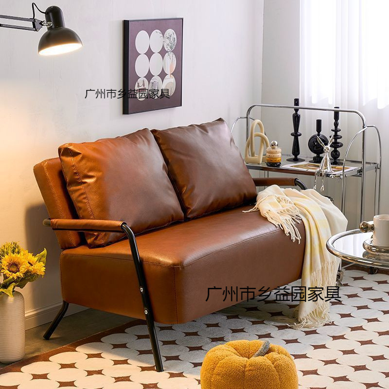 Одноместный железный арт-диван для гостиной, новая модель для арендуемых квартир, винтажный стиль, маленький диван-стул