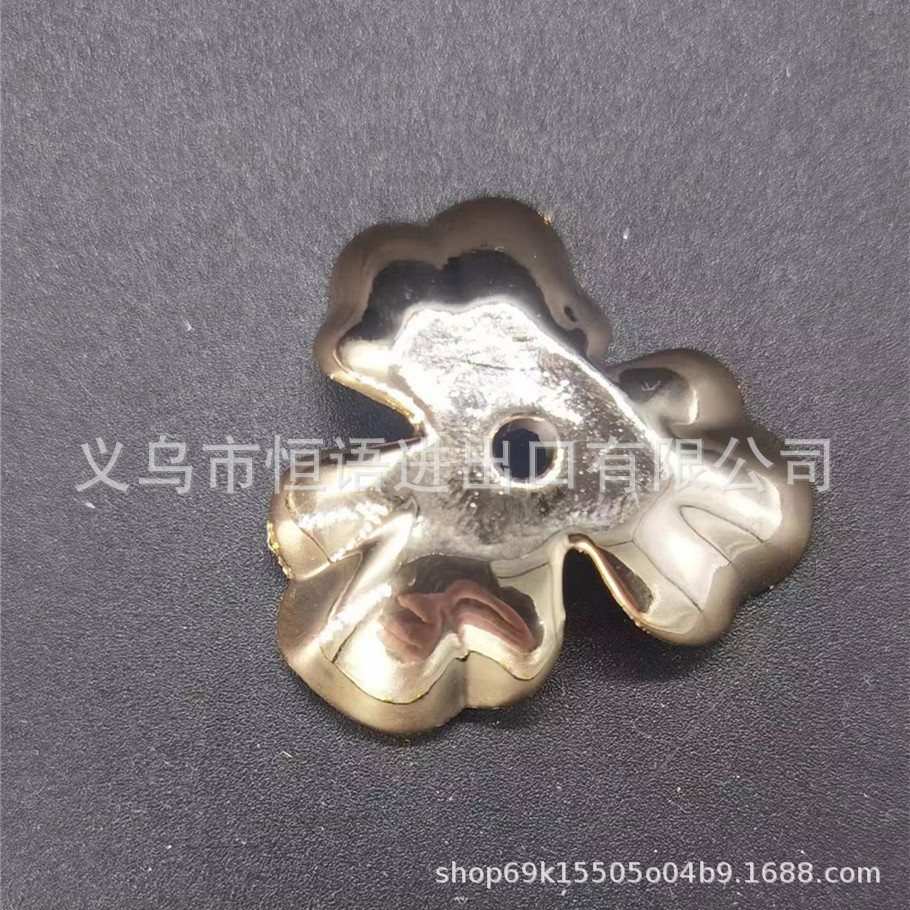 36MM corsage accessories festive clothing decoration accessories DIY three-petal flower golden high quality electroplating factory direct sales