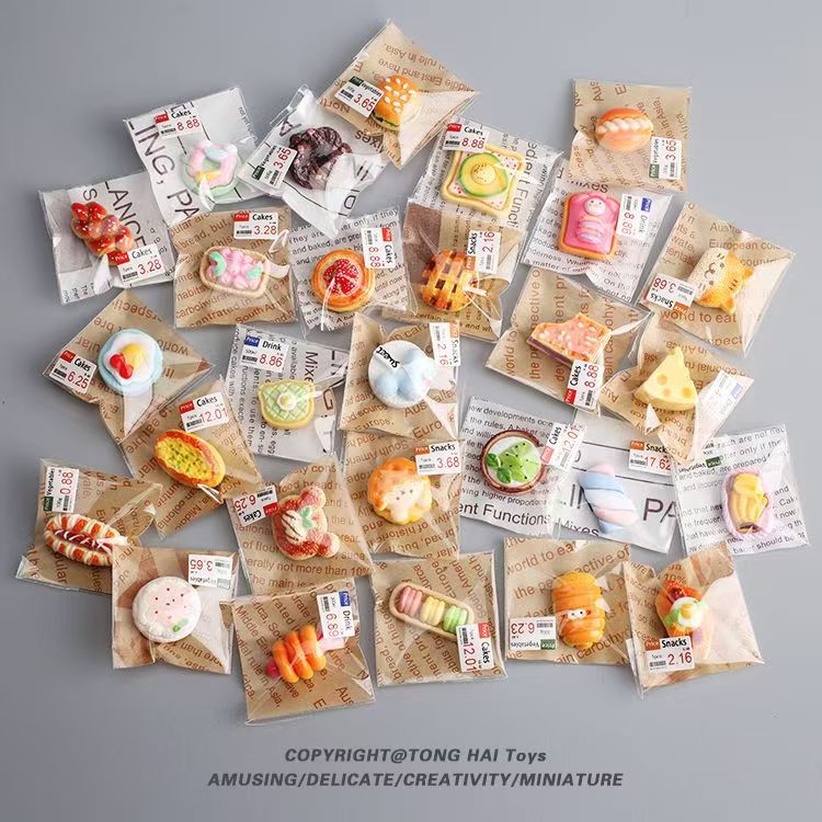 Mini Simulation Children's Play Toy Diy Food Play Cake Dessert Bread Food Play Individual Packaging Miniature