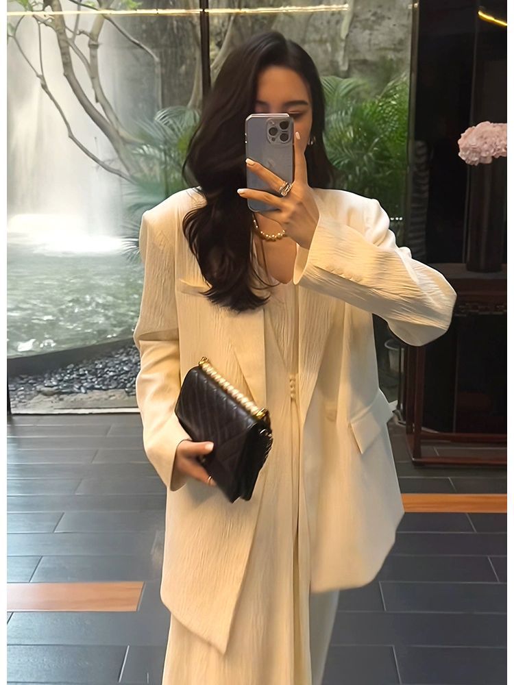 [spot] large size women's suit slightly fat mm condole belt dress suit jacket spring and autumn slim two-piece 5022