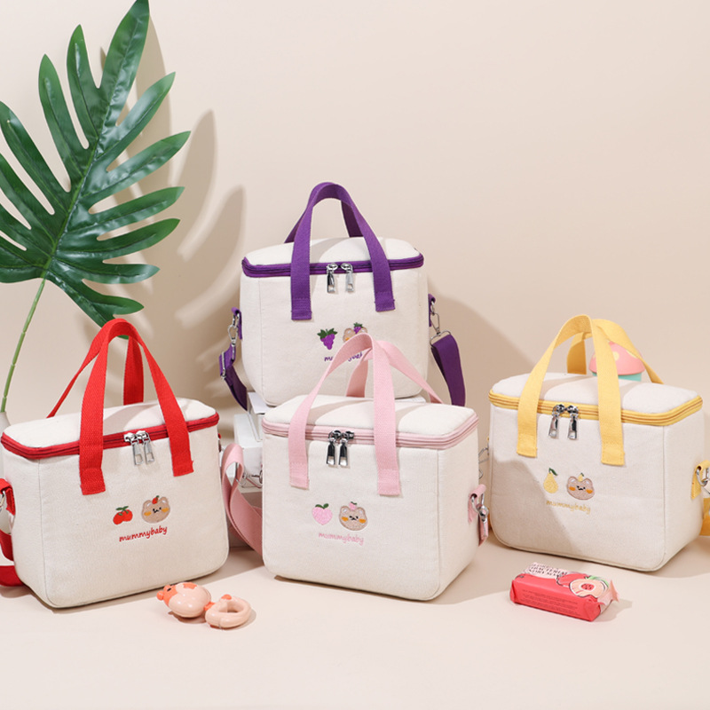 Korean Style Small Portable Mommy Bag Thermos Cute Bear Bottle Diaper Storage Bag Shoulder Crossbody Mommy Bag