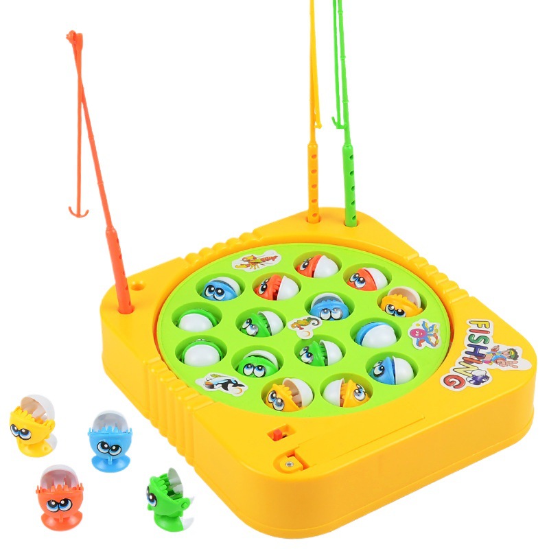 Children's Electric Fishing Toy Rotating Fishing Plate Set Children's Parent-Child Interactive Toys