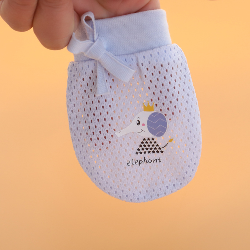 Baby Anti-scratch Gloves Baby Adjustable Summer Mesh Transparent Jacquard Thin Gloves Newborn Gloves