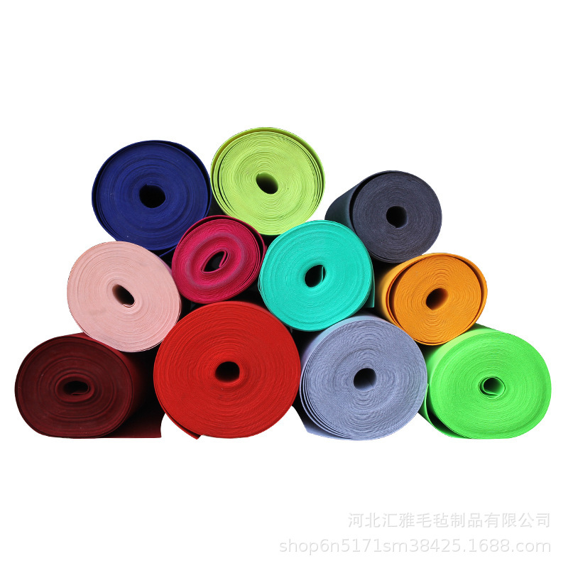 Factory wholesale 1mm-5mm thick color felt wool felt color chemical fiber adhesive felt cloth non-woven fabric
