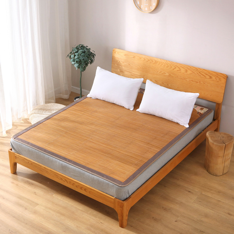 Bamboo mat summer 1.5 m 1.8 m bed carbonized double-sided mat rattan mat student dormitory single double bamboo mat