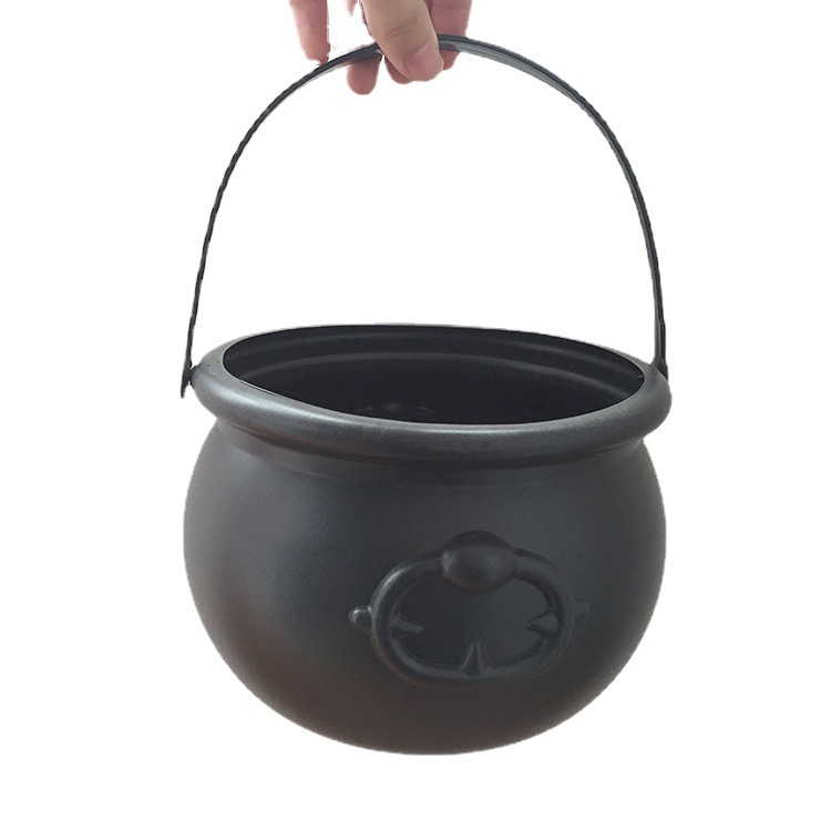 Halloween Witch Bucket 19.5cm Black Witch Candy Bucket with Various Packaging St. Patrick's Cross-Border Ready Stock