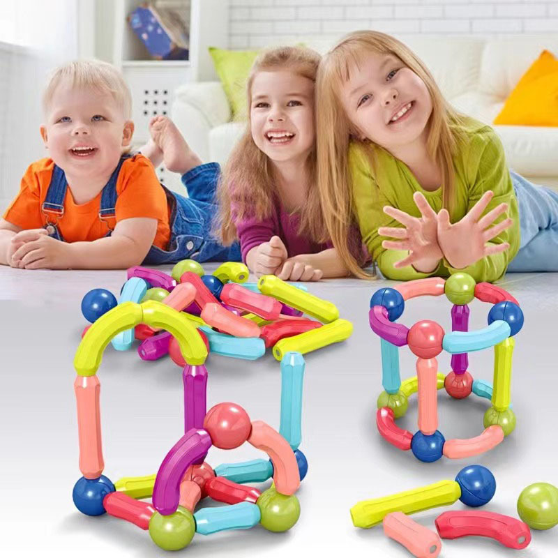 Children's Puzzle Building Blocks Toys Magnetic Stick Pieces Varied Build Jigsaw Puzzle Playground Gifts Teaching Aware Kindergarten Prizes