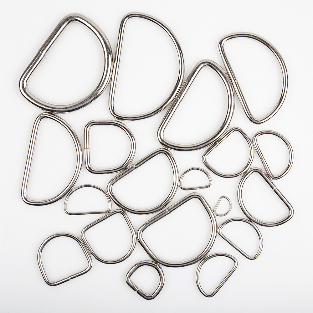 Factory direct in stock supply luggage accessories metal D-shaped buckle half ring D-shaped buckle D-shaped buckle thickened key accessories