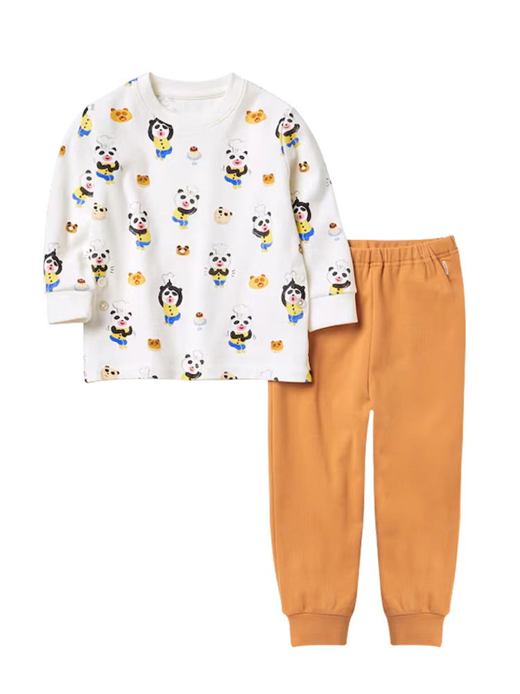 Youyi K's Same Style Kidsren's Autumn Clothes and Long Trousers, Boys' Pajamas, Pure Cotton Home Clothes Set, Girls' Warm Base Intimates
