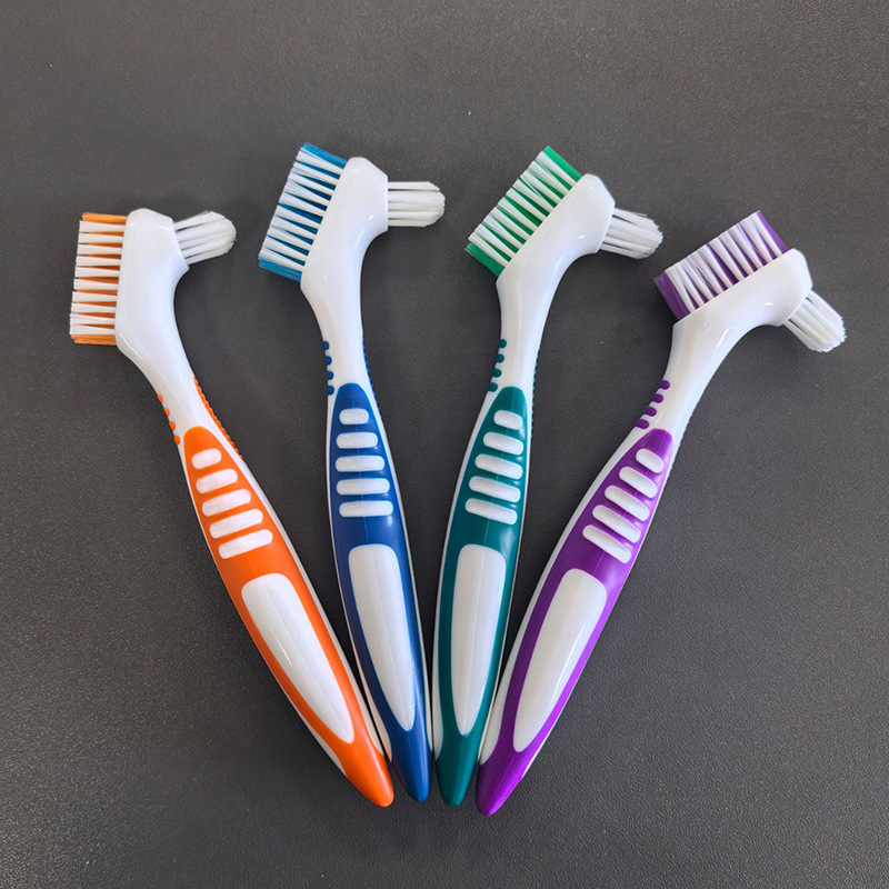 Manufacturer Supplies Colorful Fake Toothbrush, Denture Toothbrush, Denture Braces, Cleaning and Care, Double-Headed Brush, Cross-Border Popular Daily Necessities