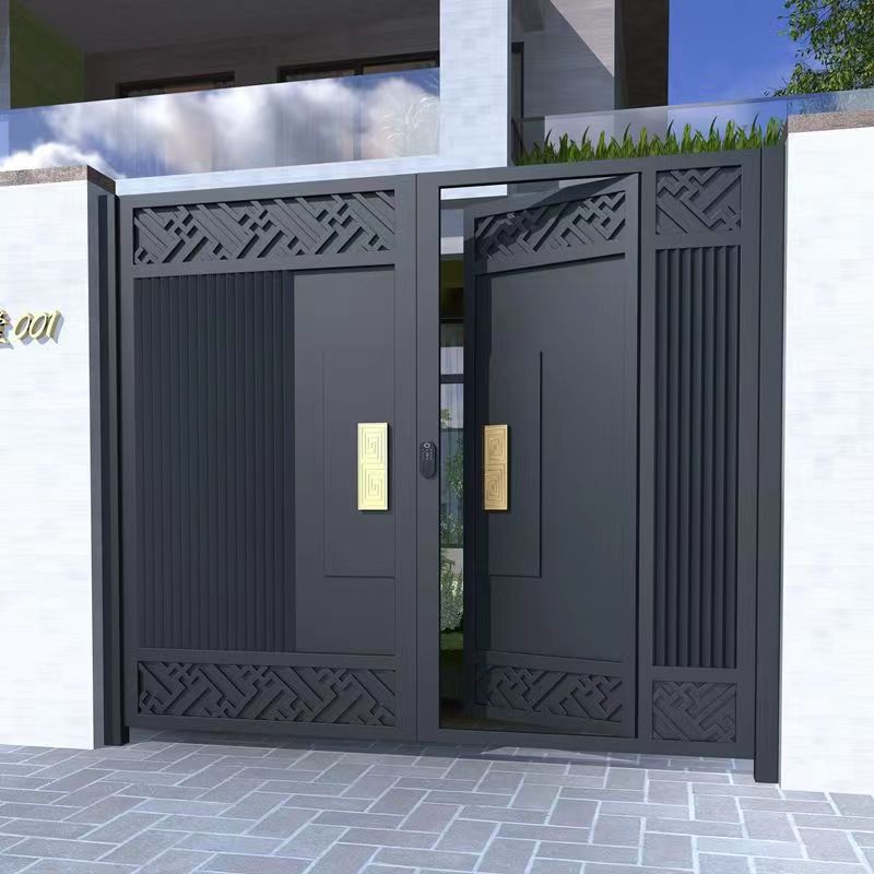 Factory new aluminum alloy gate Villa courtyard gate community Electric Double Door new Chinese aluminum art gate