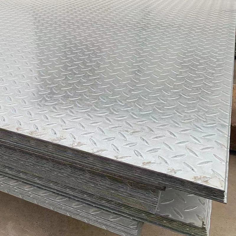 Shelf Galvanized Anti-Skid Plate Building Exterior Wall Decoration 5mm Anti-Skid Iron Plate Industrial Factory Floor Q235 Pattern Plate