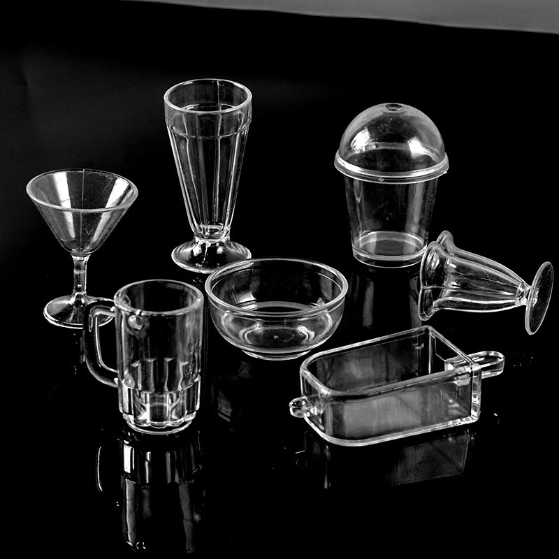 Factory direct simulation food play cup accessories handmade DIY mini tall red wine cup cream sundae mousse cup