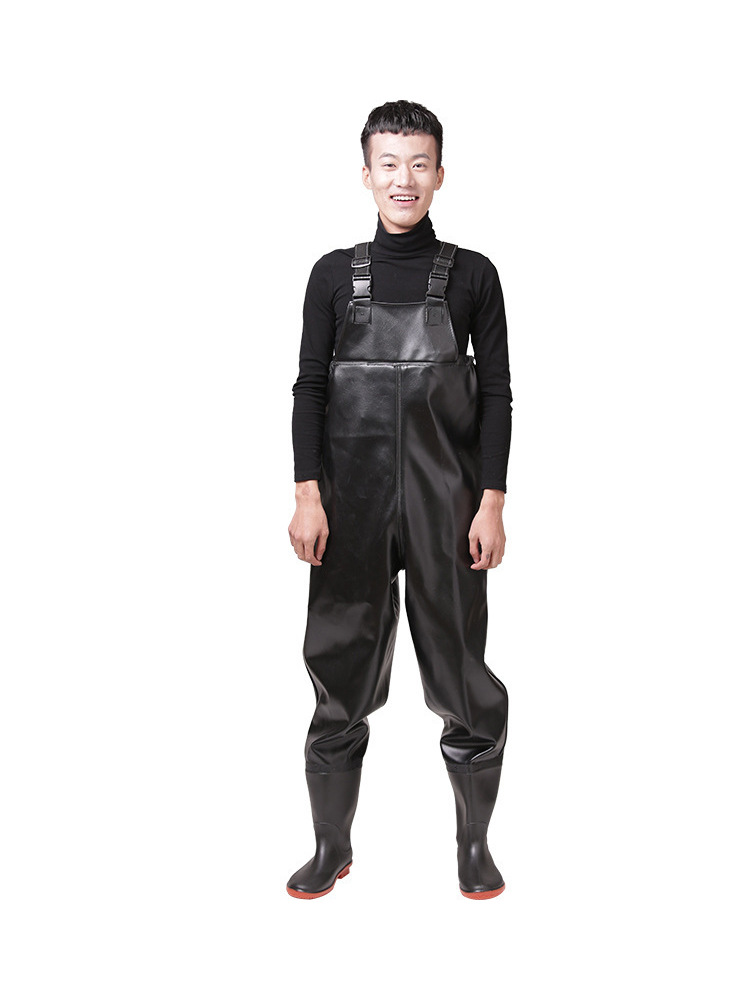 Cross-border Rain Pants Fishing Pants Waterproof Leather Fork Half-length Water Pants Men's Catching Fish Pants Thickened Water Pants