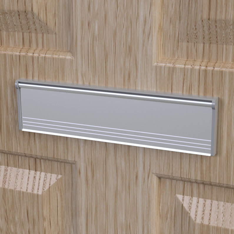 British-Made Aluminum Alloy Mailbox with Flap, Large Outdoor Letterbox