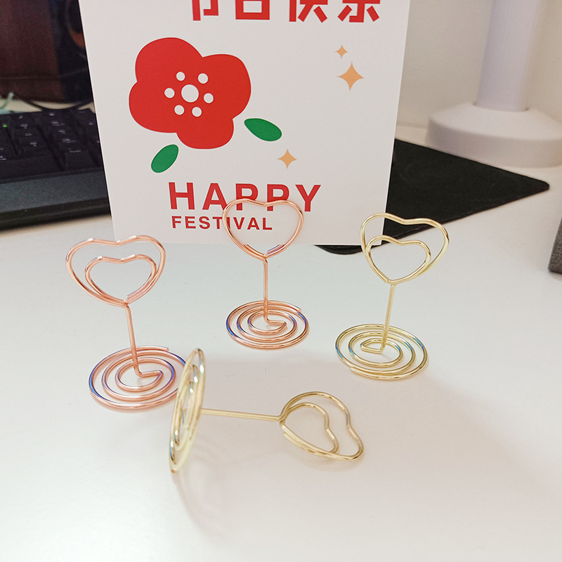 Factory direct sale love business card holder creative note holder photo holder card holder table number holder desktop business card holder