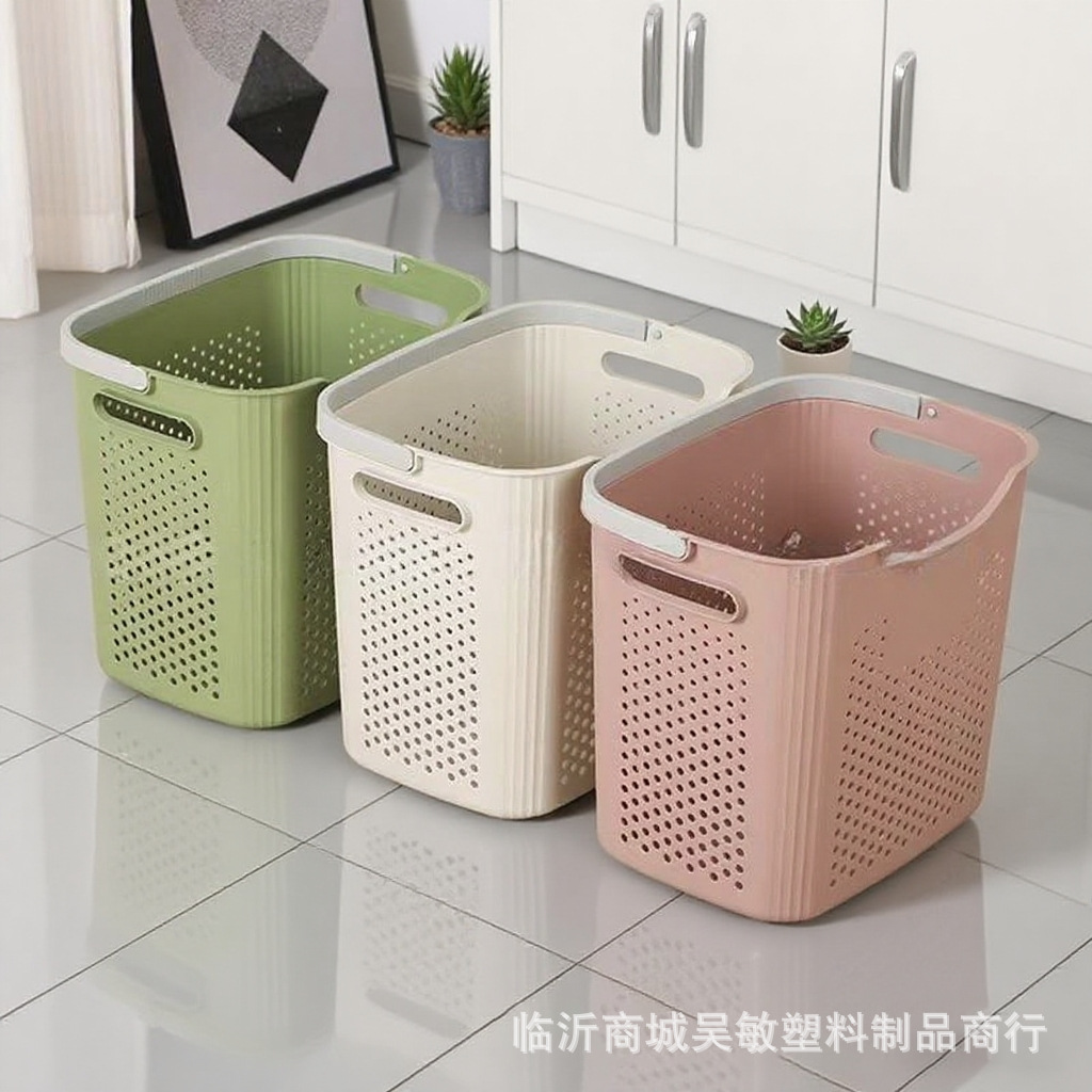 Japanese Large Hand-held Dirty Clothes Basket Household Plastic Dirty Clothes Basket Printing Clothes Toy Sundries Storage