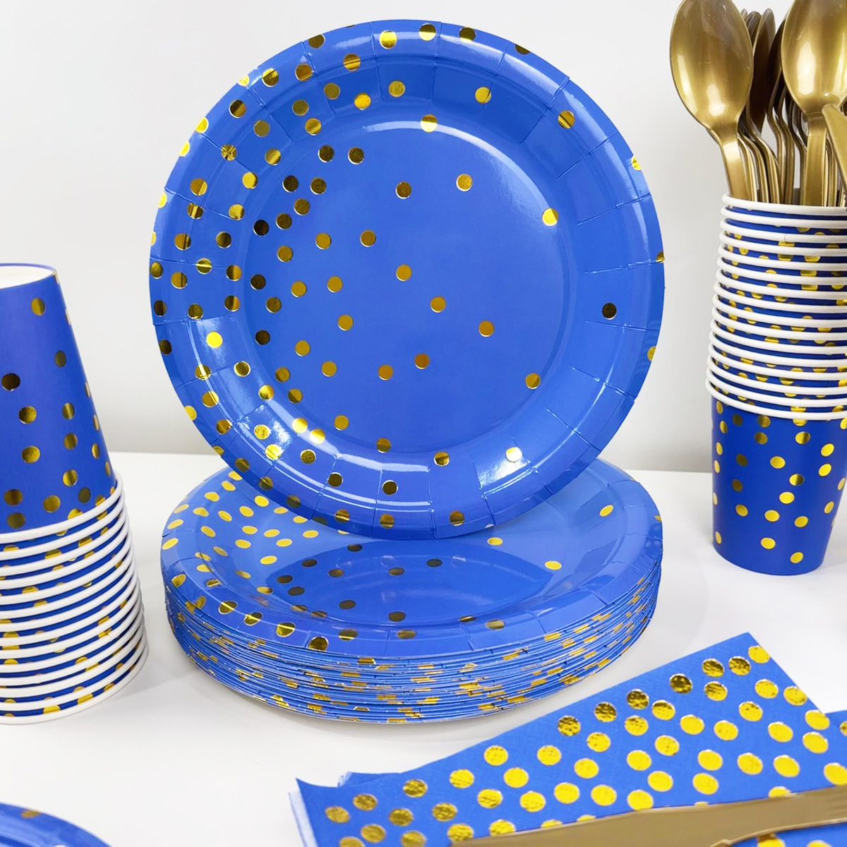 (sample link) paper tray paper towel paper cup knife fork spoon disposable tableware party sample foreign trade party