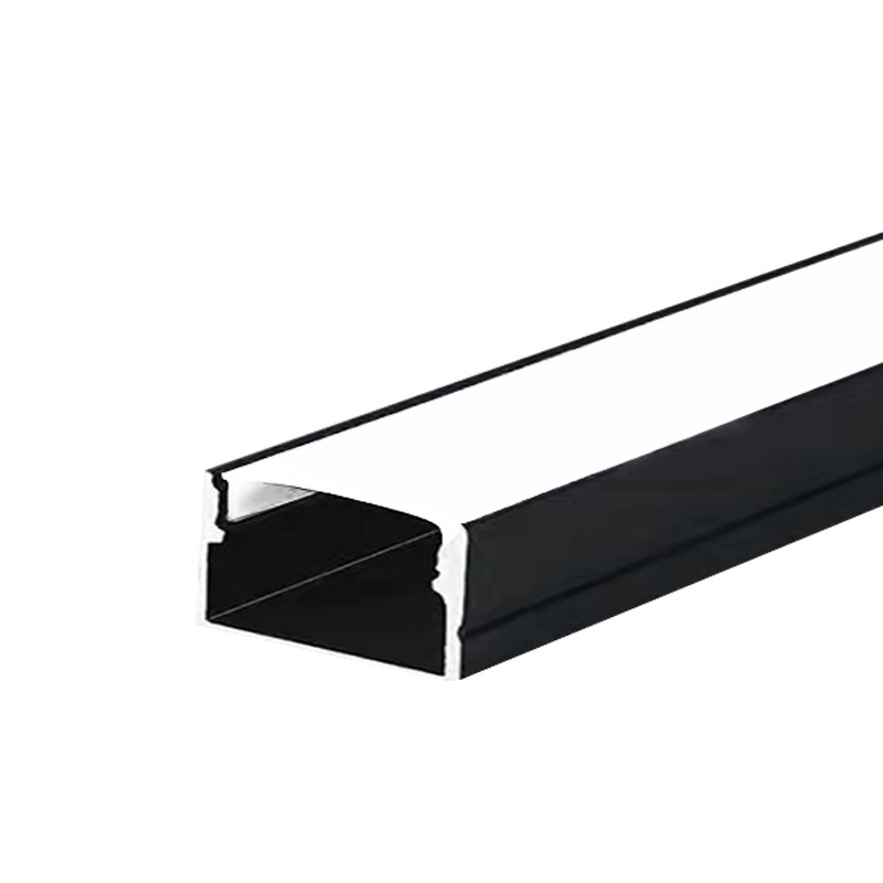 Led linear lamp embedded black aluminum alloy lamp trough living room ceiling line lamp open and concealed line lamp belt