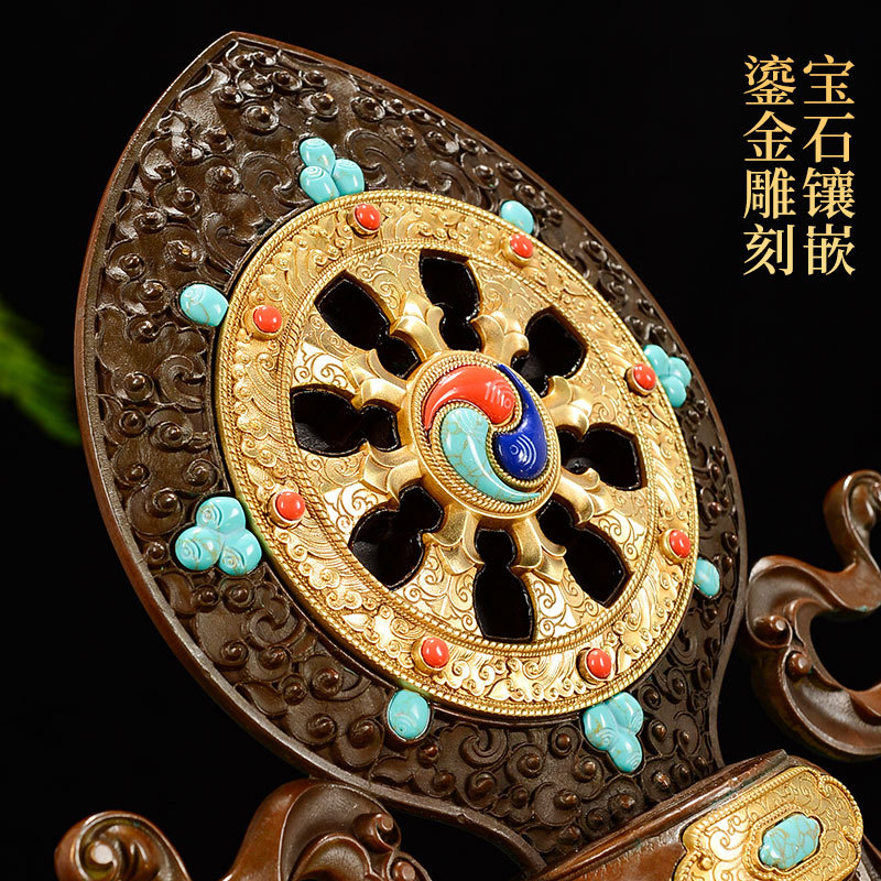 Huibao Golden Wheel Xizang Buddha-offering Supplies Huibao Home Buddha Hall Buddha-offering Copper Golden Wheel Bao Big Wheel Golden Wheel