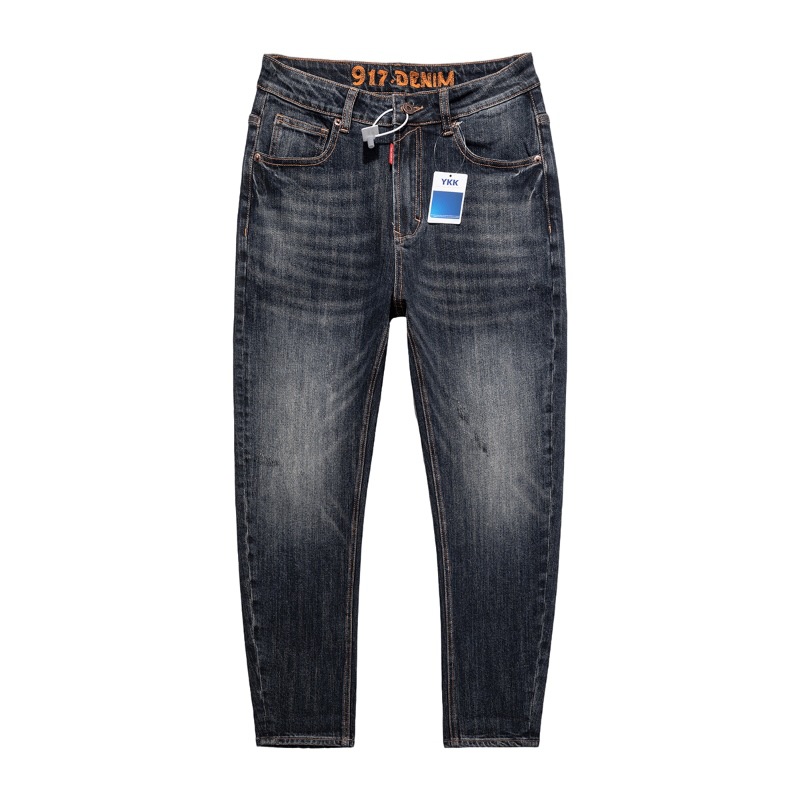 7300# plus size men's autumn new big cow style jeans men's O-type retro skinny jeans