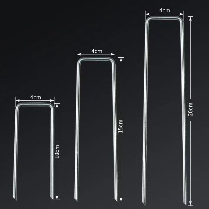 U-shaped nail gardening ground cloth nail mulching film floor fixing U-shaped ground nail outdoor tent fixing firm anti-inclined tip galvanized