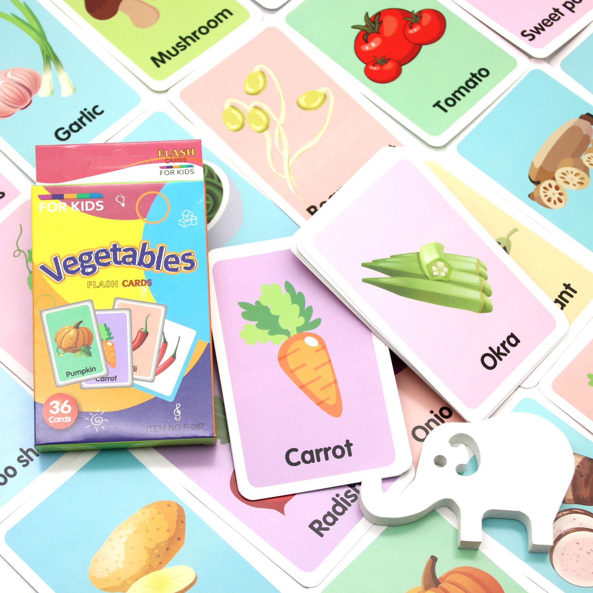 Cross-Border Flash Cards Infant and Toddler Enlightenment Early Education English Word Cognition Cards Color Visual Flash Card Teaching Aids