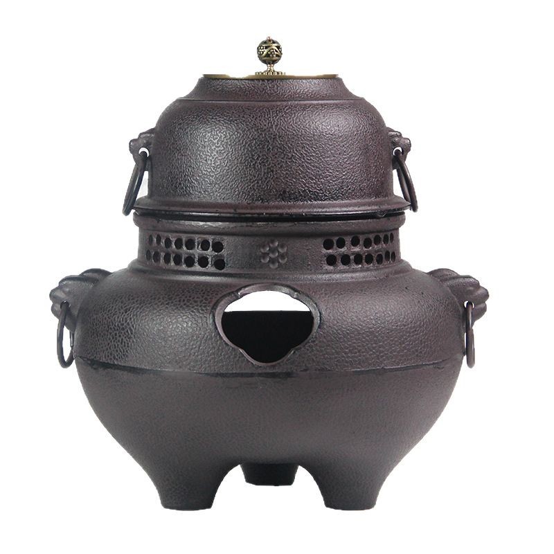 Outdoor Tea Brewing Charcoal Stove Japanese-Style Charcoal Tea Brewing Device Household Tea Brewing Charcoal Stove Cast Iron Ghost Face Wind Stove for Courtyard