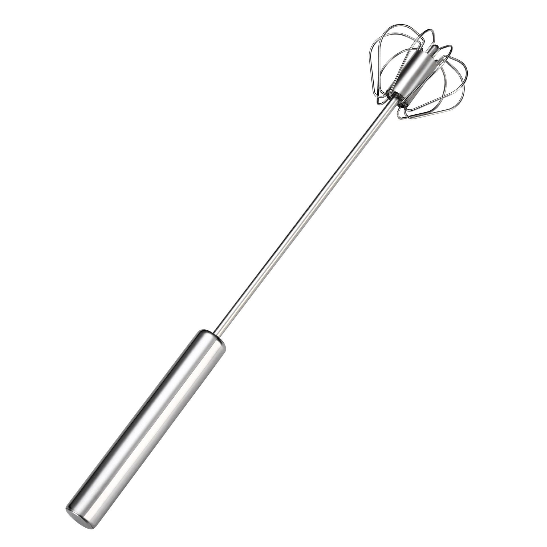 Household Stainless Steel Semi-Automatic Rotating Egg Beater Kitchen Baking Tools Stainless Steel Manual Push-Type Egg Beater