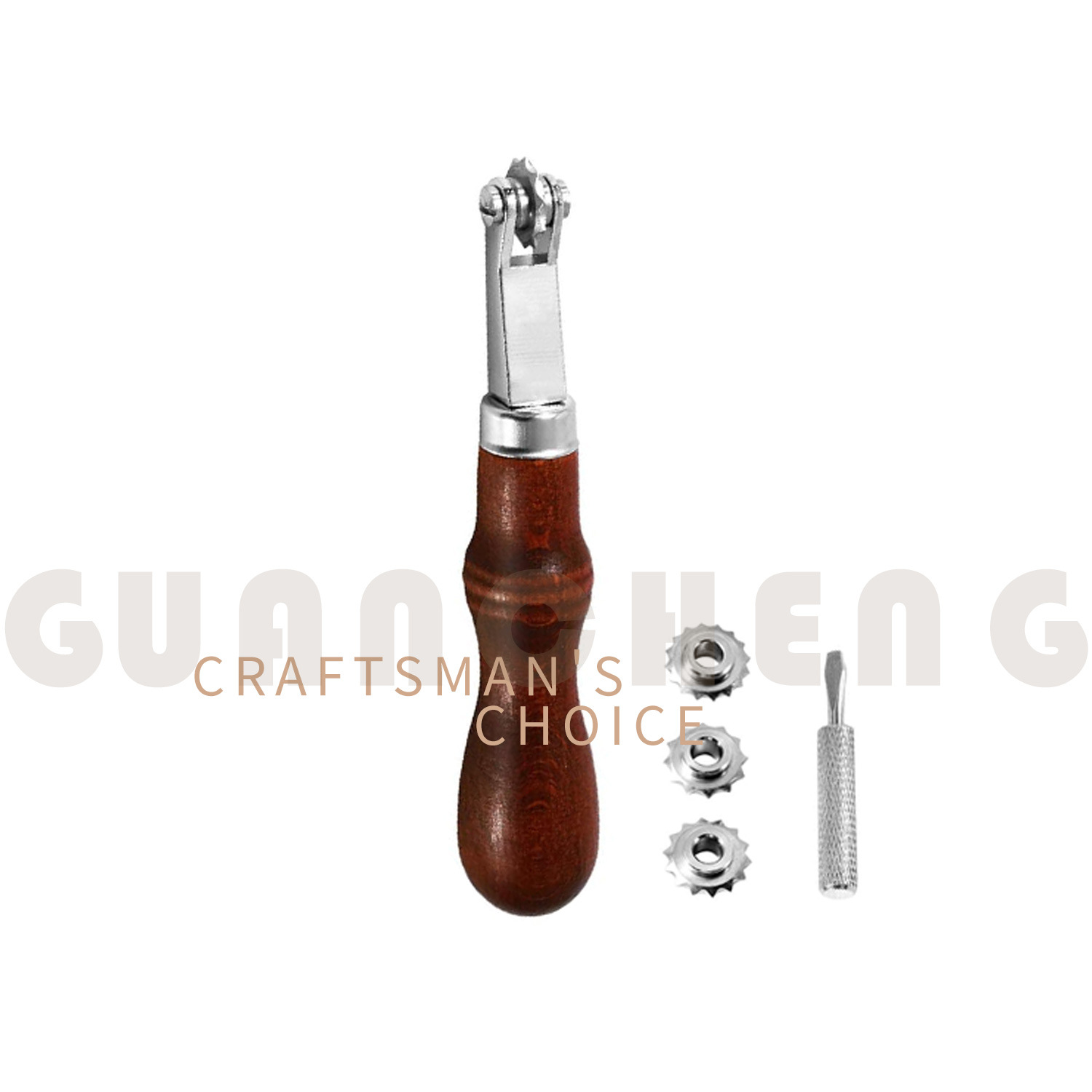 Кожаный пробивной колесо, инструмент для кожаного искусства, деревянная ручка, колесо для размечания