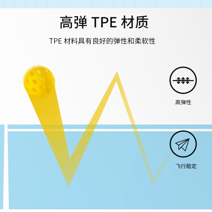 Cross-border wholesale pickle ball PE one seamless ball rotomolding ball elastic TPE luminous pickle ball 40 holes