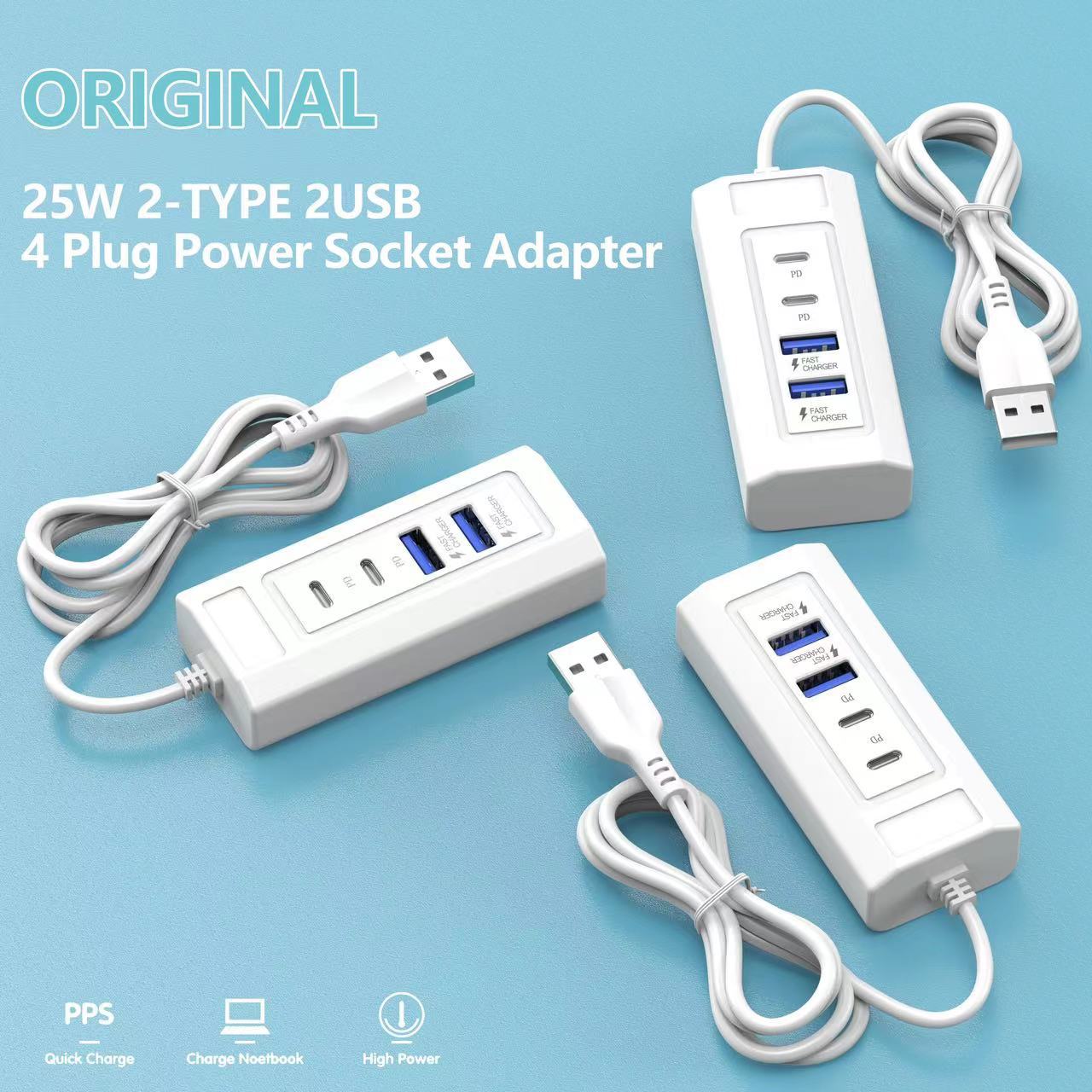 Multi-Port Socket USB Extension Cable Hub Conversion Head Expansion Dock Socket USB Interface Extender Type-C Wholesale
